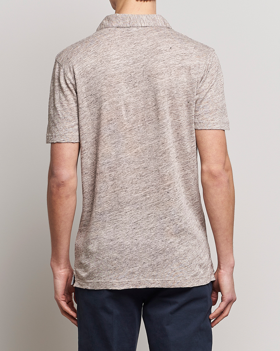 Herr | Pikéer | Sunspel | Linen Polo Shirt Oatmeal Melange