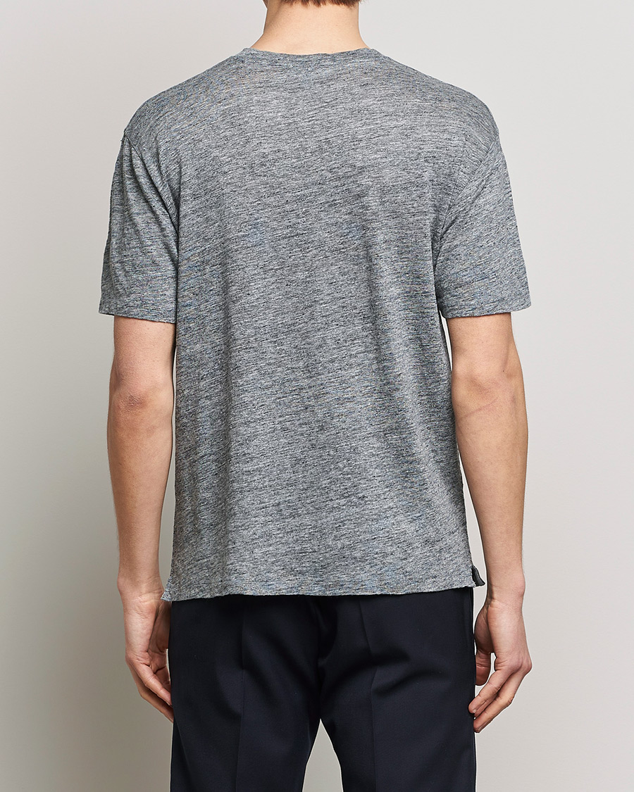 Herr | T-Shirts | Sunspel | Linen T-Shirt Mid Grey Melange
