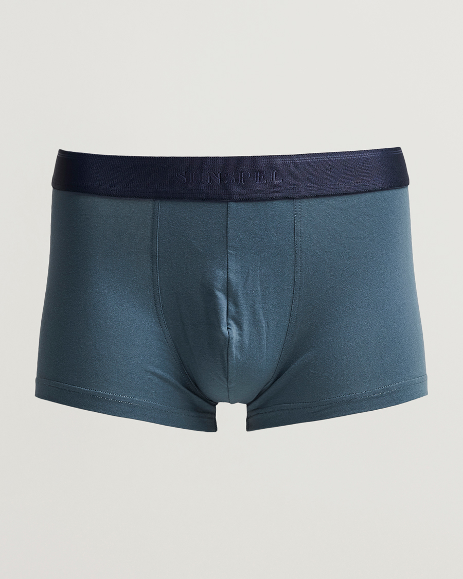 Herr | Underkläder | Sunspel | Cotton Stretch Trunk Dark Petrol