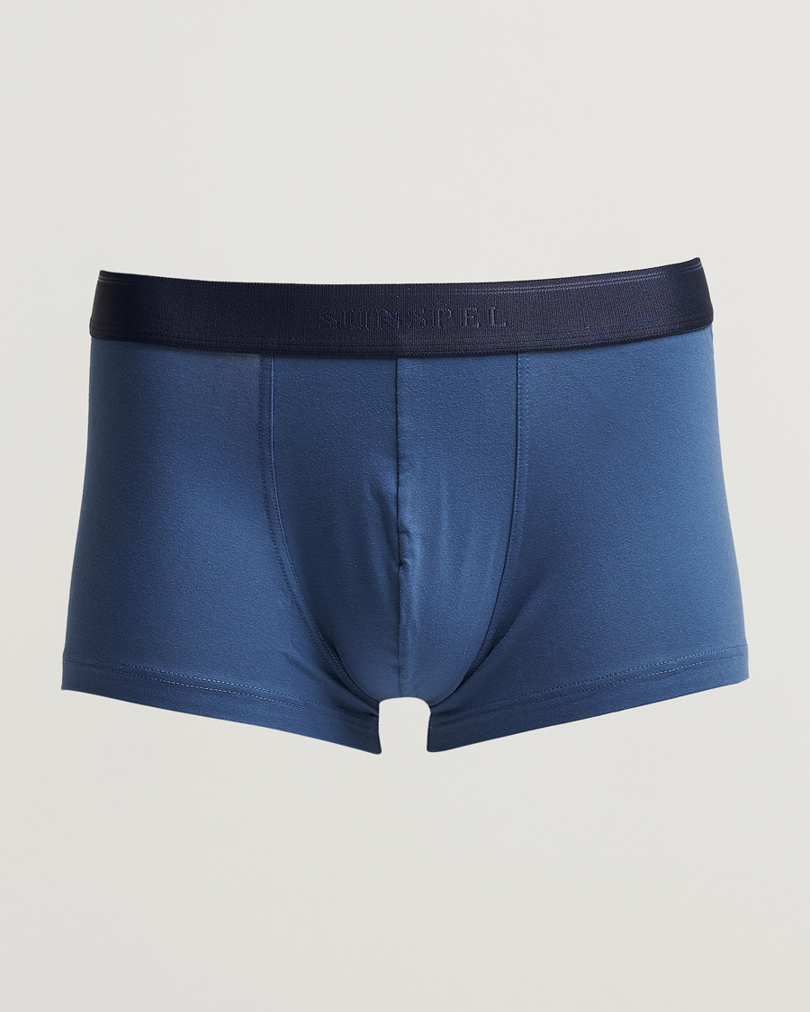 Herr | Underkläder | Sunspel | Cotton Stretch Trunk Atlantic Blue