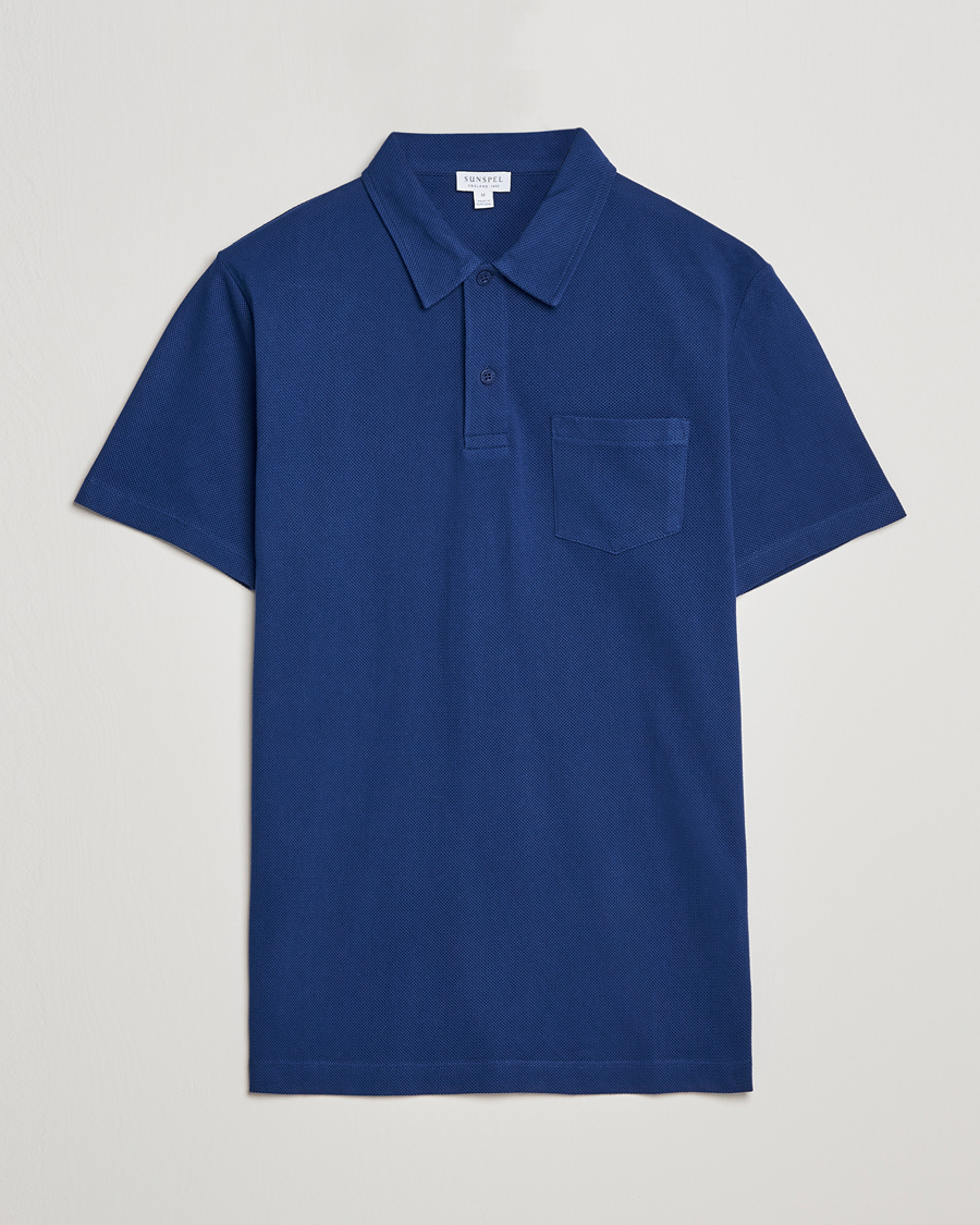 Herr | Pikéer | Sunspel | Riviera Polo Shirt Space Blue