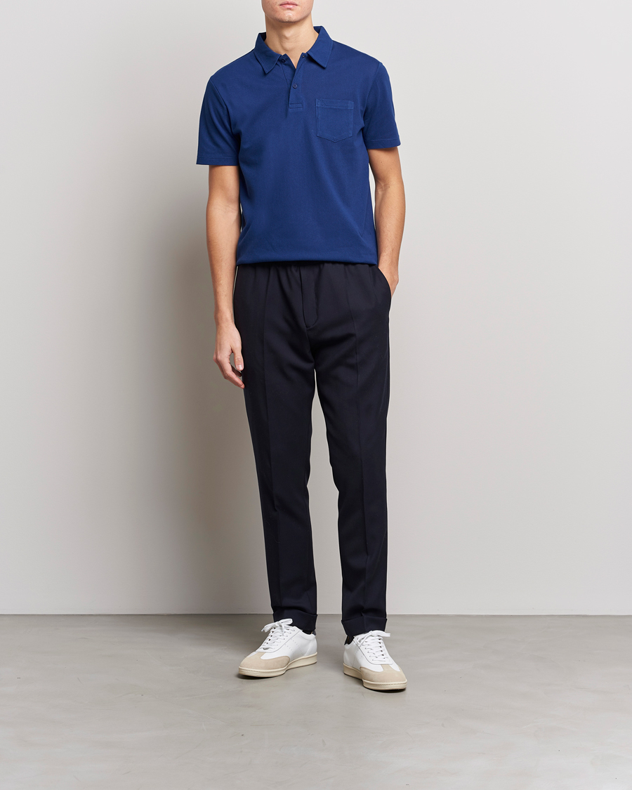 Herr | Pikéer | Sunspel | Riviera Polo Shirt Space Blue