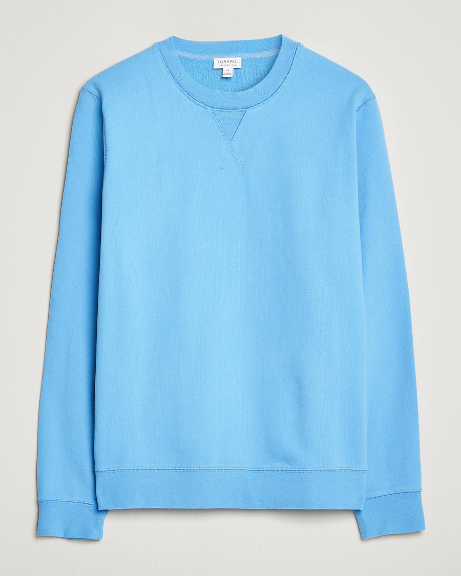 Herr | Tröjor | Sunspel | Loopback Sweatshirt Ocean Blue