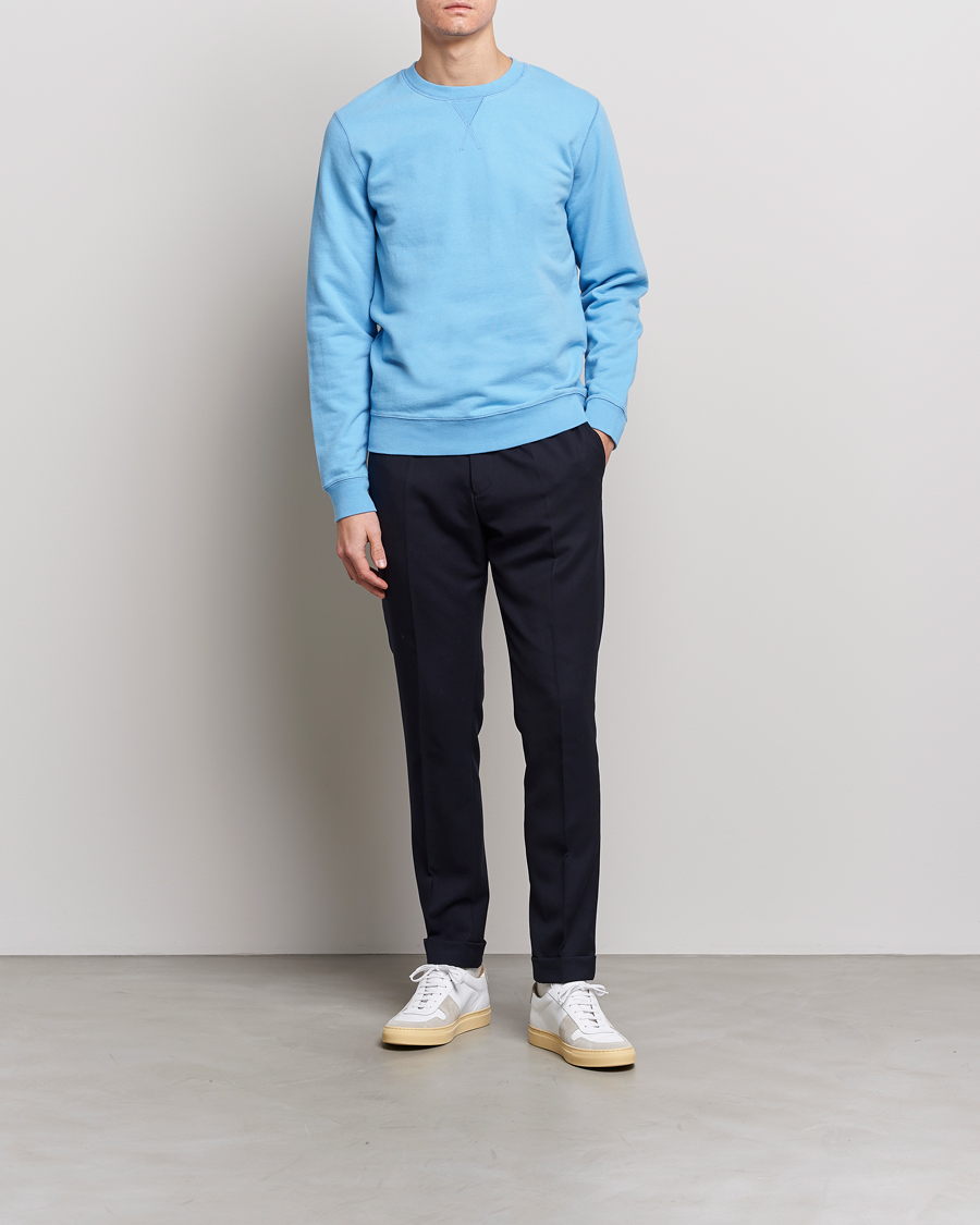 Herr | Tröjor | Sunspel | Loopback Sweatshirt Ocean Blue