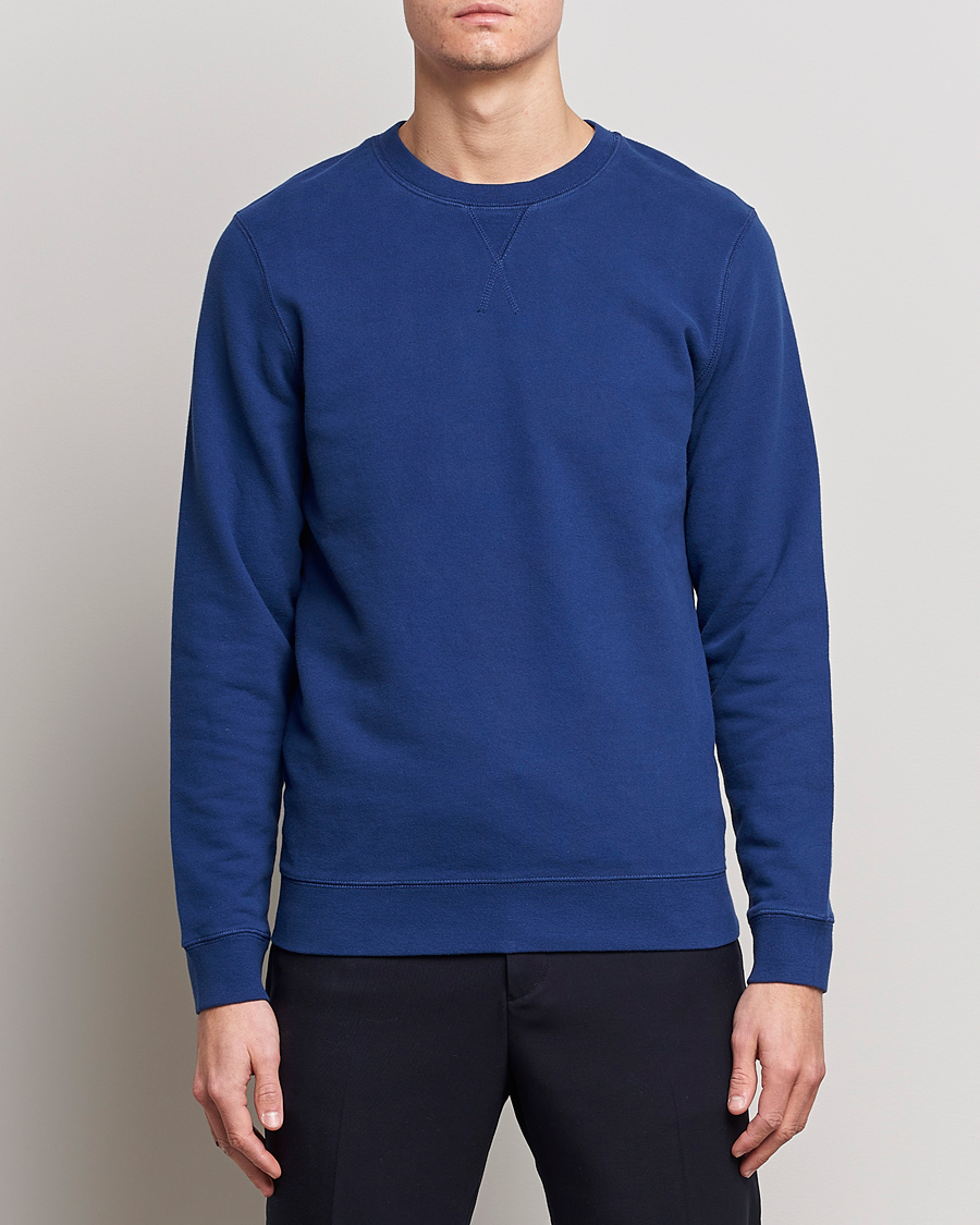 Herr | Sweatshirts | Sunspel | Loopback Sweatshirt Space Blue