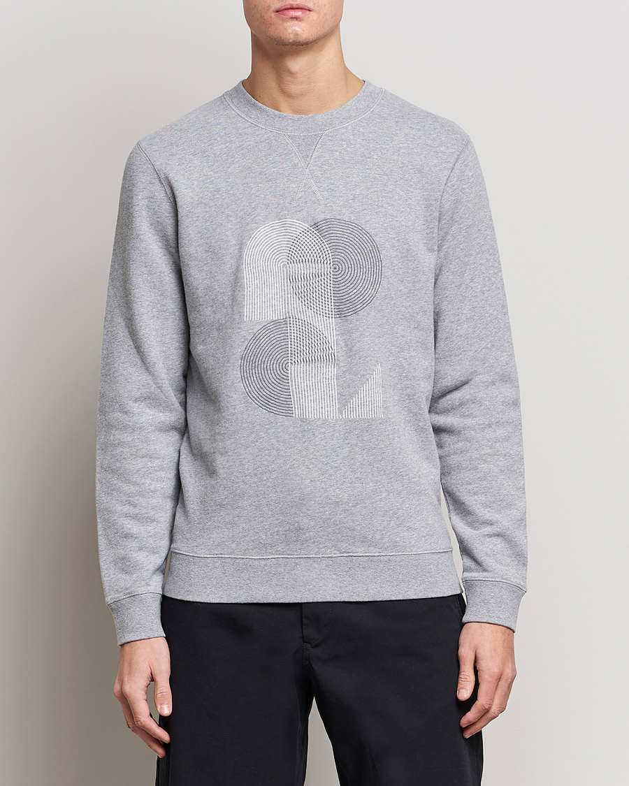 Herr | Grå Sweatshirts | Sunspel | Craig Ward Colab Loopback Sweatshirt Grey Melange