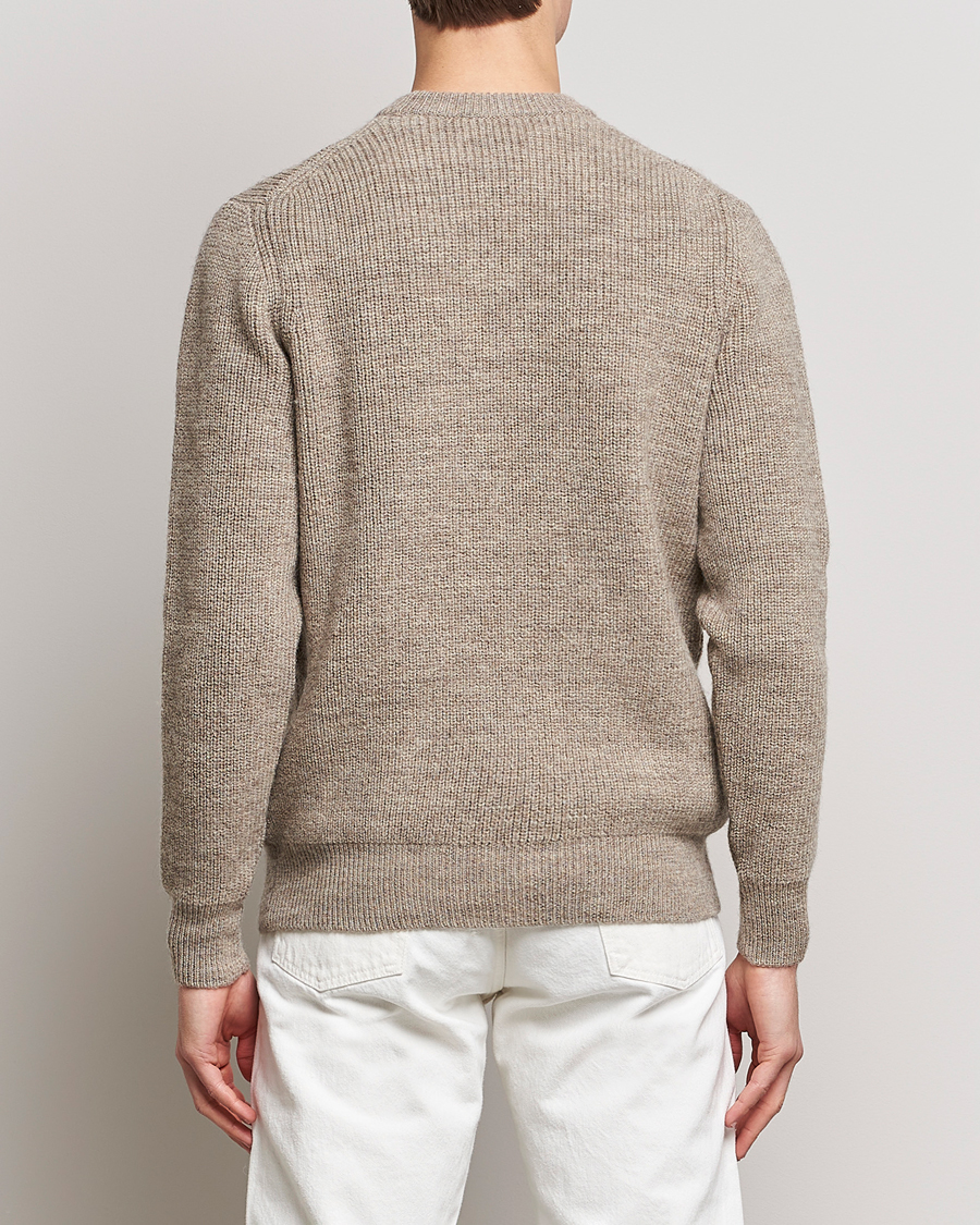 Herr | Tröjor | Sunspel | Luxury British Wool Jumper Natural Oatmeal