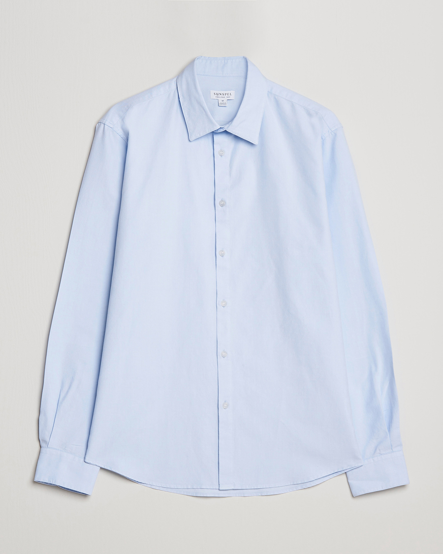 Herr | Skjortor | Sunspel | Casual Oxford Shirt Light Blue