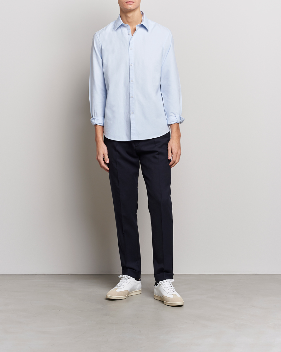 Herr | Skjortor | Sunspel | Casual Oxford Shirt Light Blue