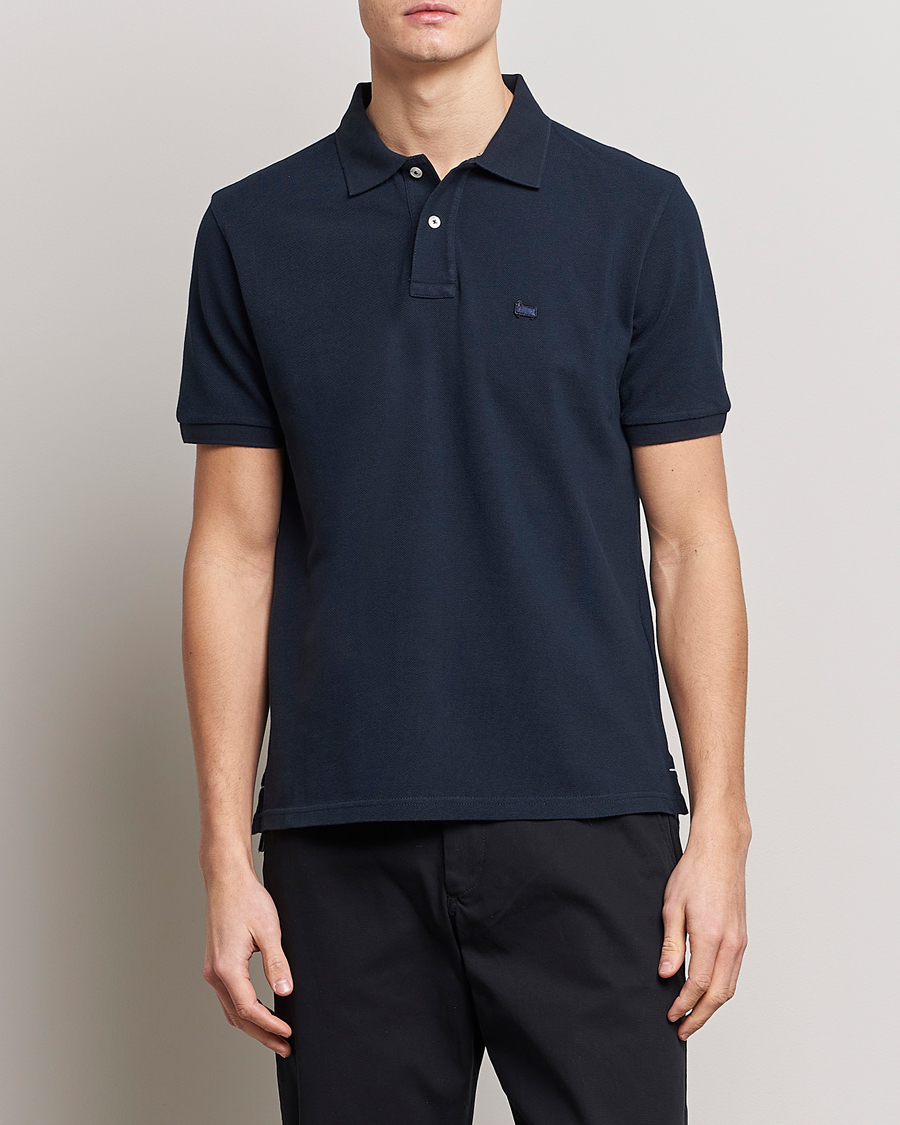 Herr | Pikéer | Woolrich | Classic American Polo Melton Blue