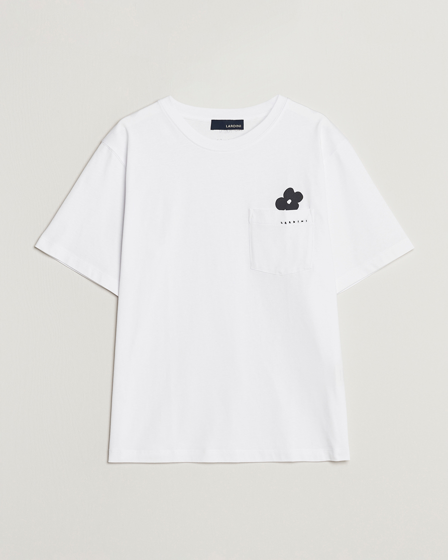 Herr | T-Shirts | Lardini | Fiore Tasca Printet Logo T-Shirt White