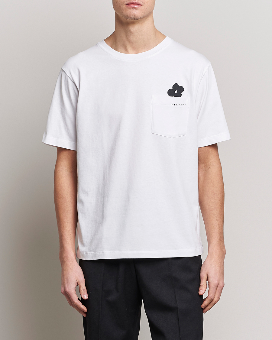 Herr | T-Shirts | Lardini | Fiore Tasca Printet Logo T-Shirt White