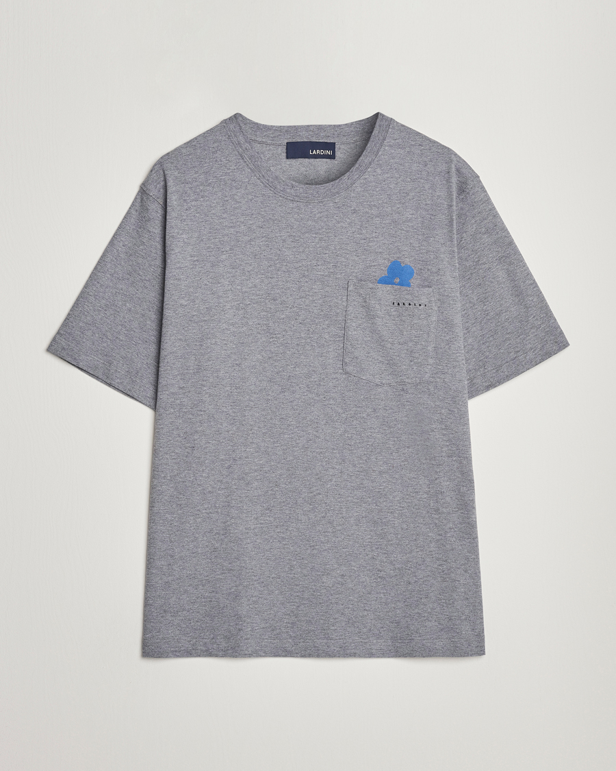 Herr | T-Shirts | Lardini | Fiore Tasca Printet Logo T-Shirt Grey