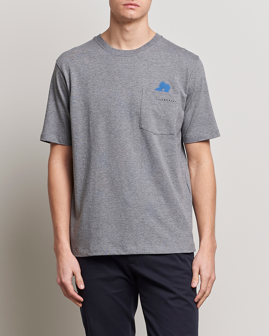 Herr | T-Shirts | Lardini | Fiore Tasca Printet Logo T-Shirt Grey