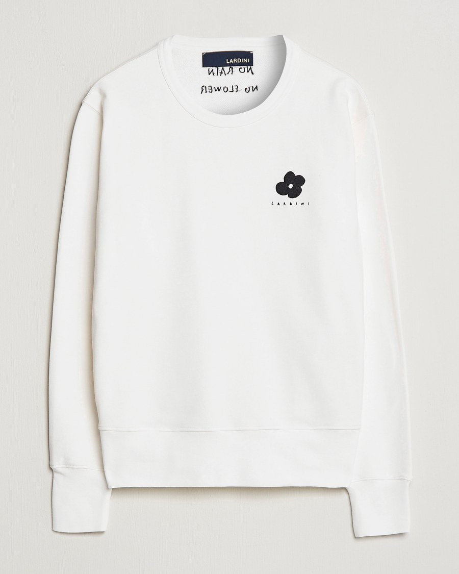 Herr | Tröjor | Lardini | Cotton Embroidery Logo Sweatshirt White