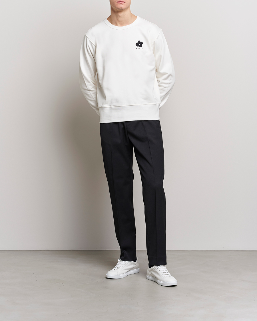 Herr | Tröjor | Lardini | Cotton Embroidery Logo Sweatshirt White