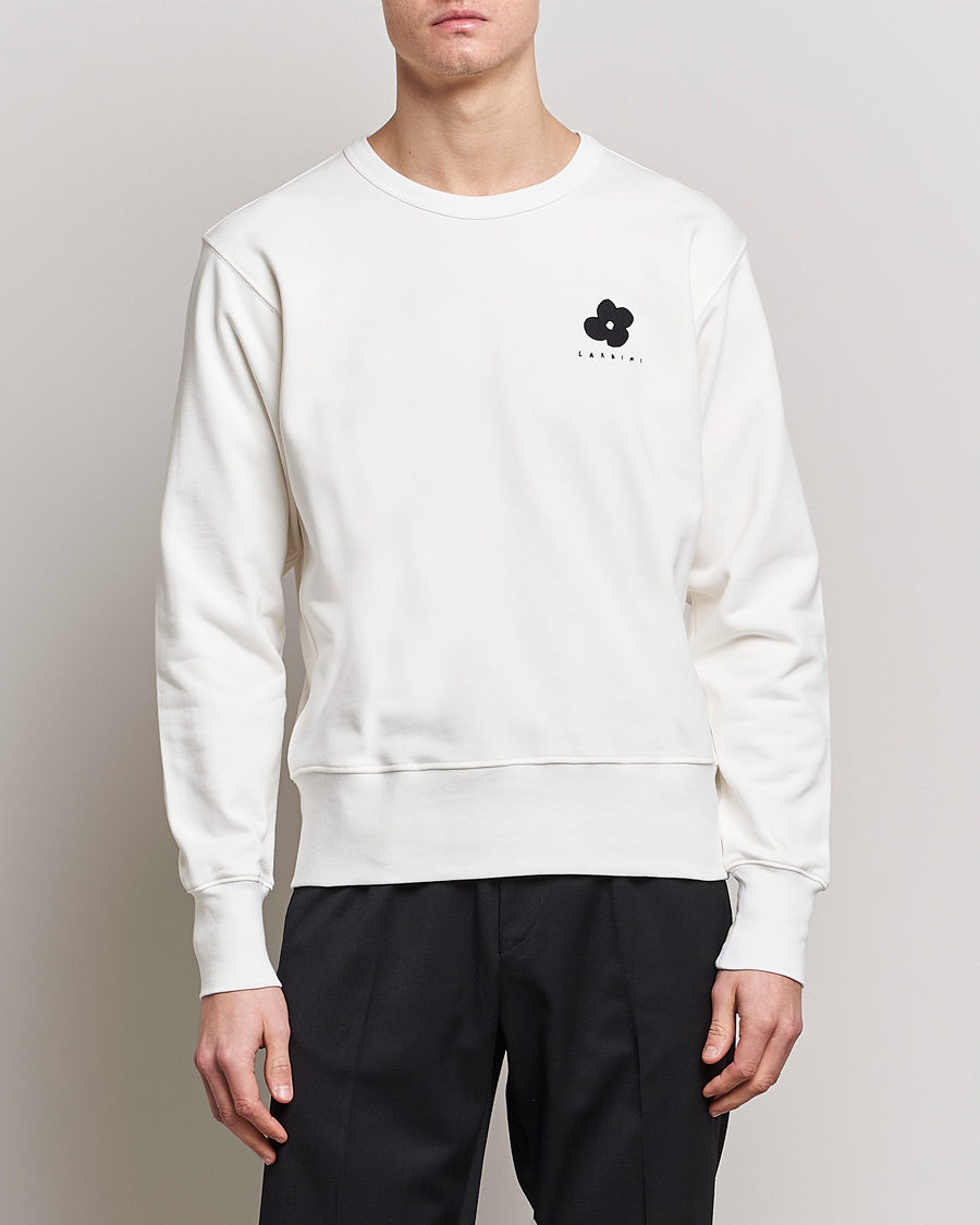 Herr | Tröjor | Lardini | Cotton Embroidery Logo Sweatshirt White