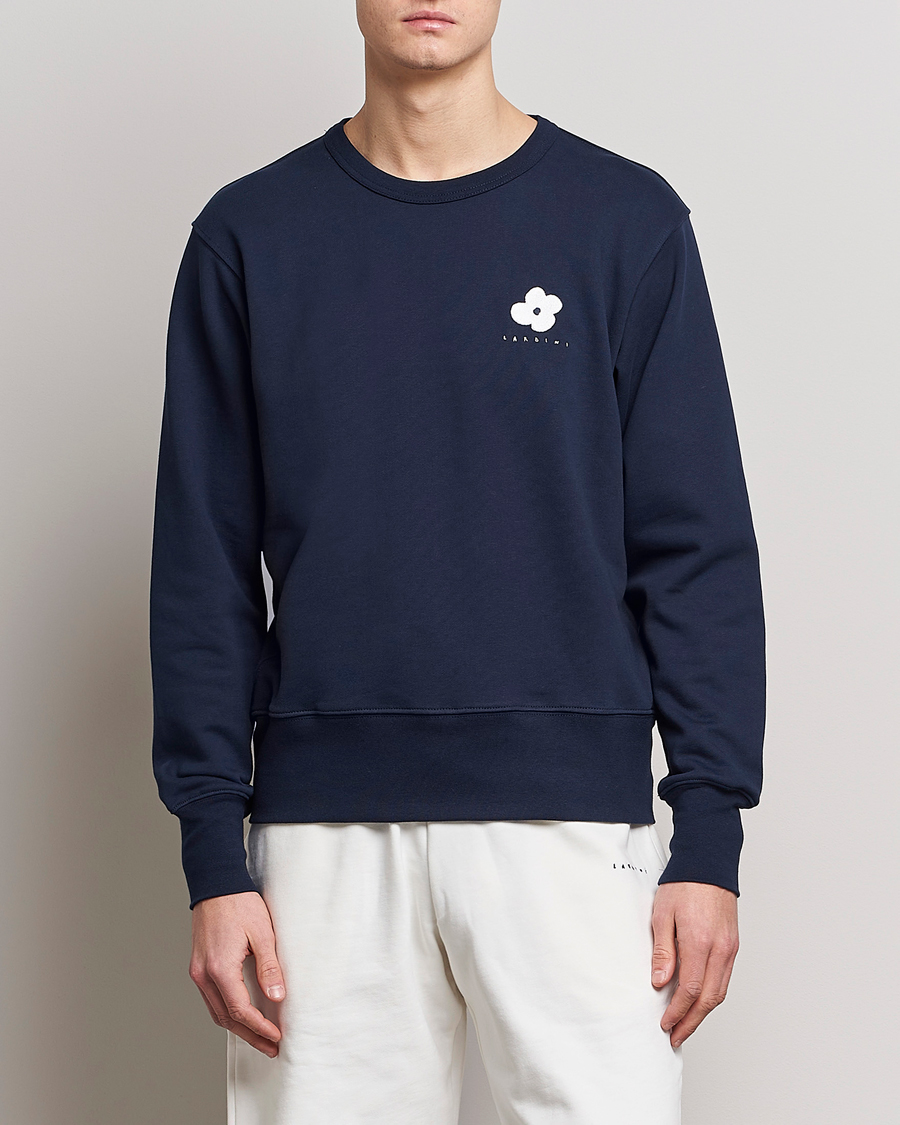 Herr |  | Lardini | Cotton Embroidery Logo Sweatshirt Navy