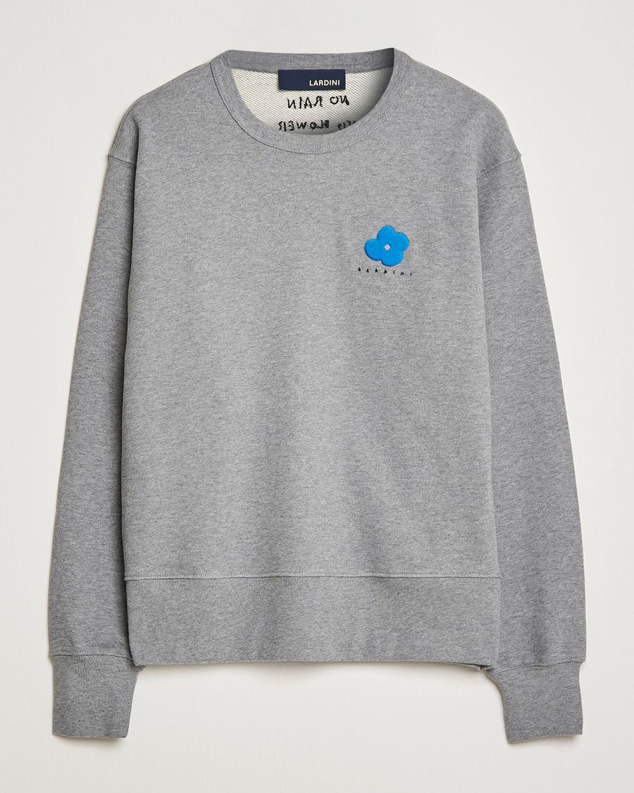 Herr | Tröjor | Lardini | Cotton Embroidery Logo Sweatshirt Grey