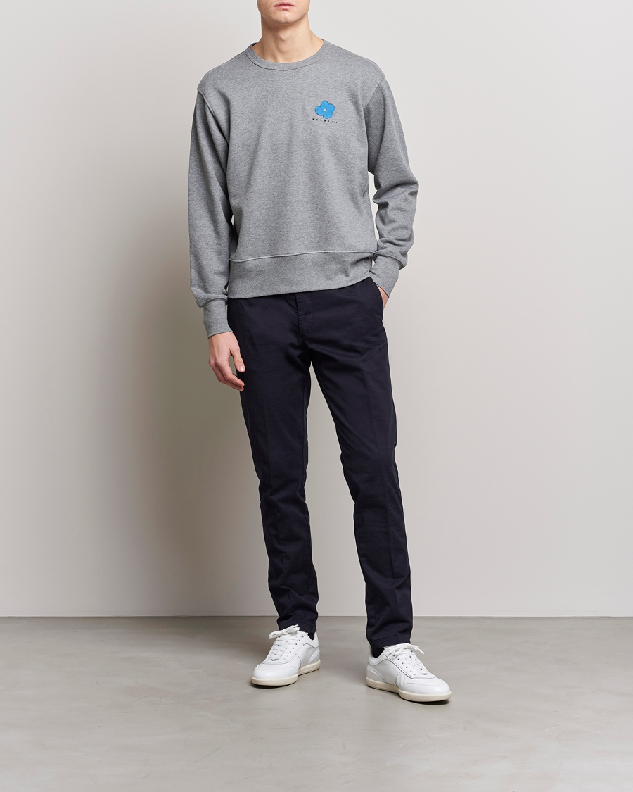 Herr | Tröjor | Lardini | Cotton Embroidery Logo Sweatshirt Grey