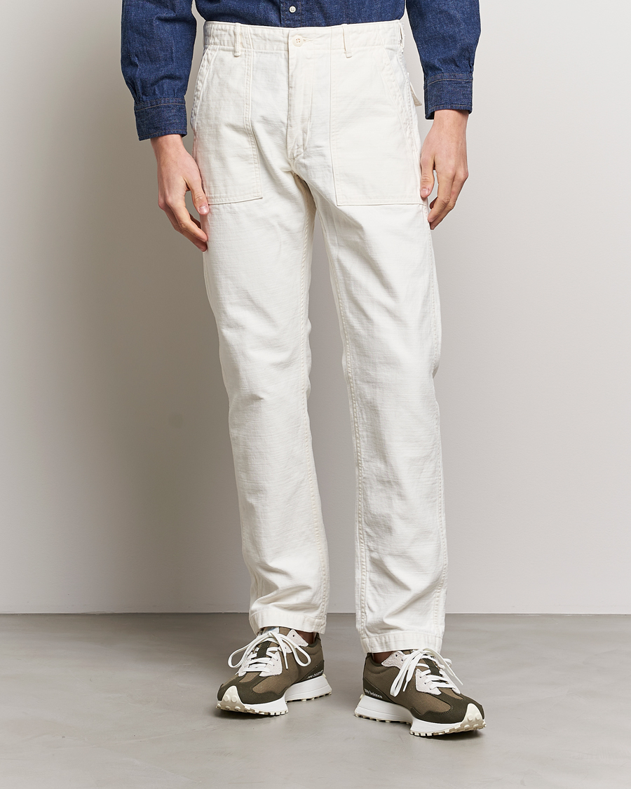 Herr |  | orSlow | Slim Fit Original Sateen Fatigue Pants Ecru