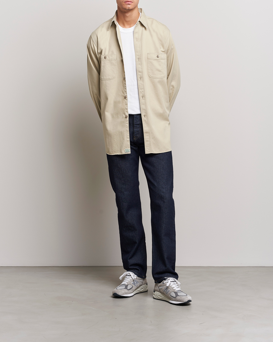 Herr | Skjortor | orSlow | Double Pocket Utility Shirt Beige