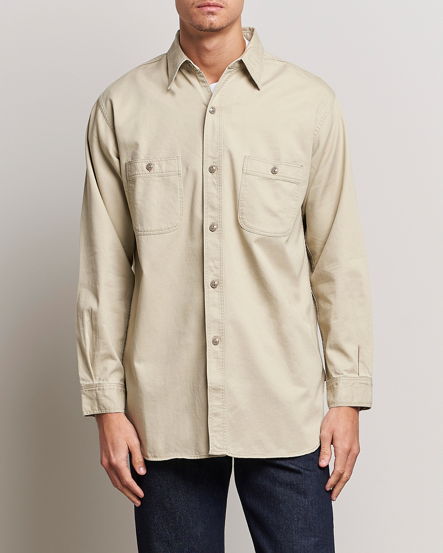 Herr | Kläder | orSlow | Double Pocket Utility Shirt Beige