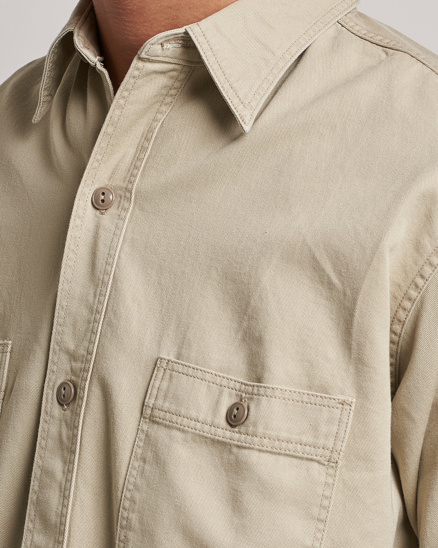 Herr | Skjortor | orSlow | Double Pocket Utility Shirt Beige