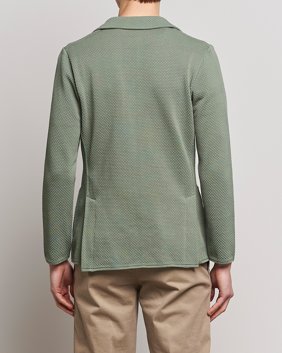 Herr | Kavajer | Lardini | Knitted Structure Cotton Blazer Soft Green