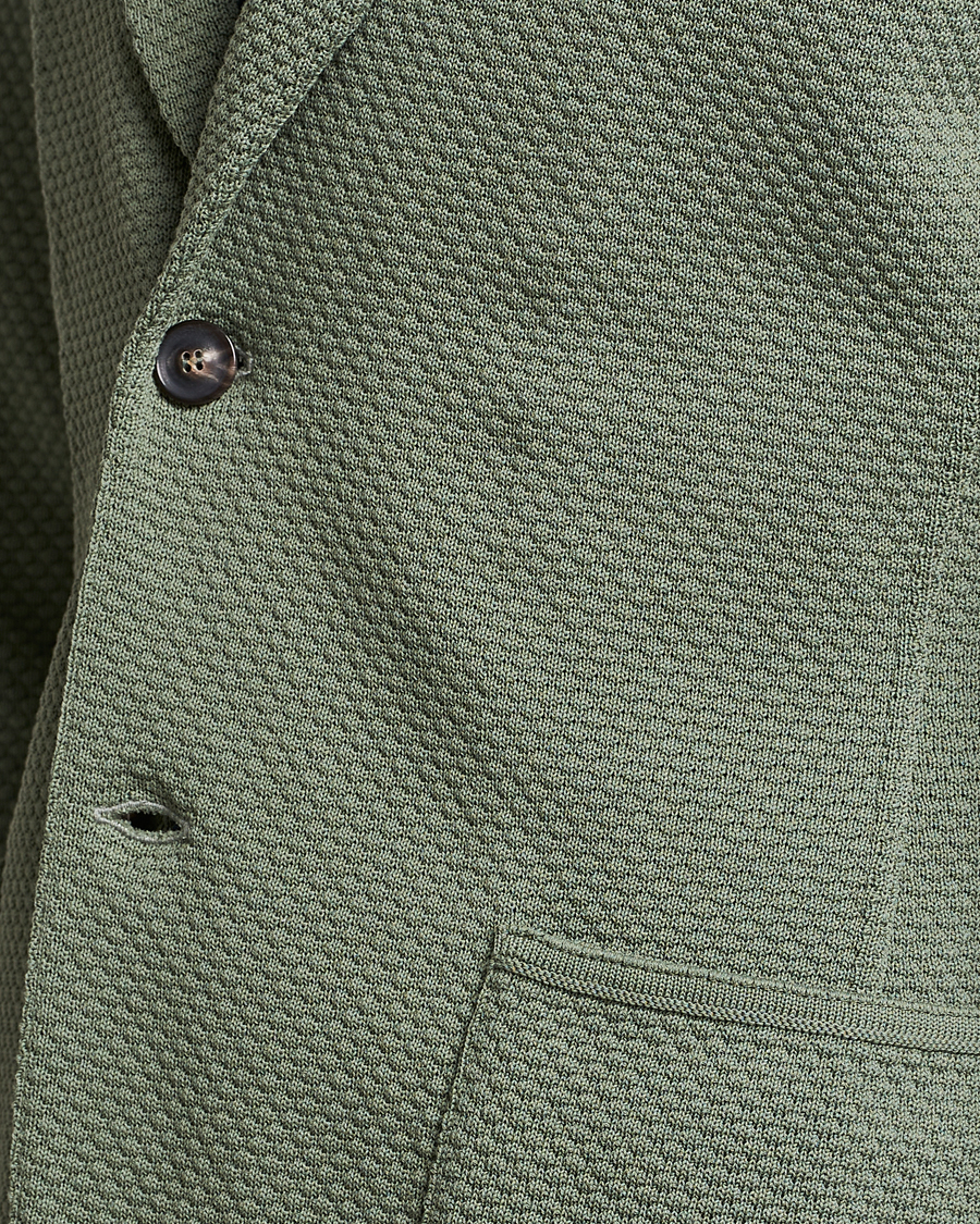 Herr | Kavajer | Lardini | Knitted Structure Cotton Blazer Soft Green