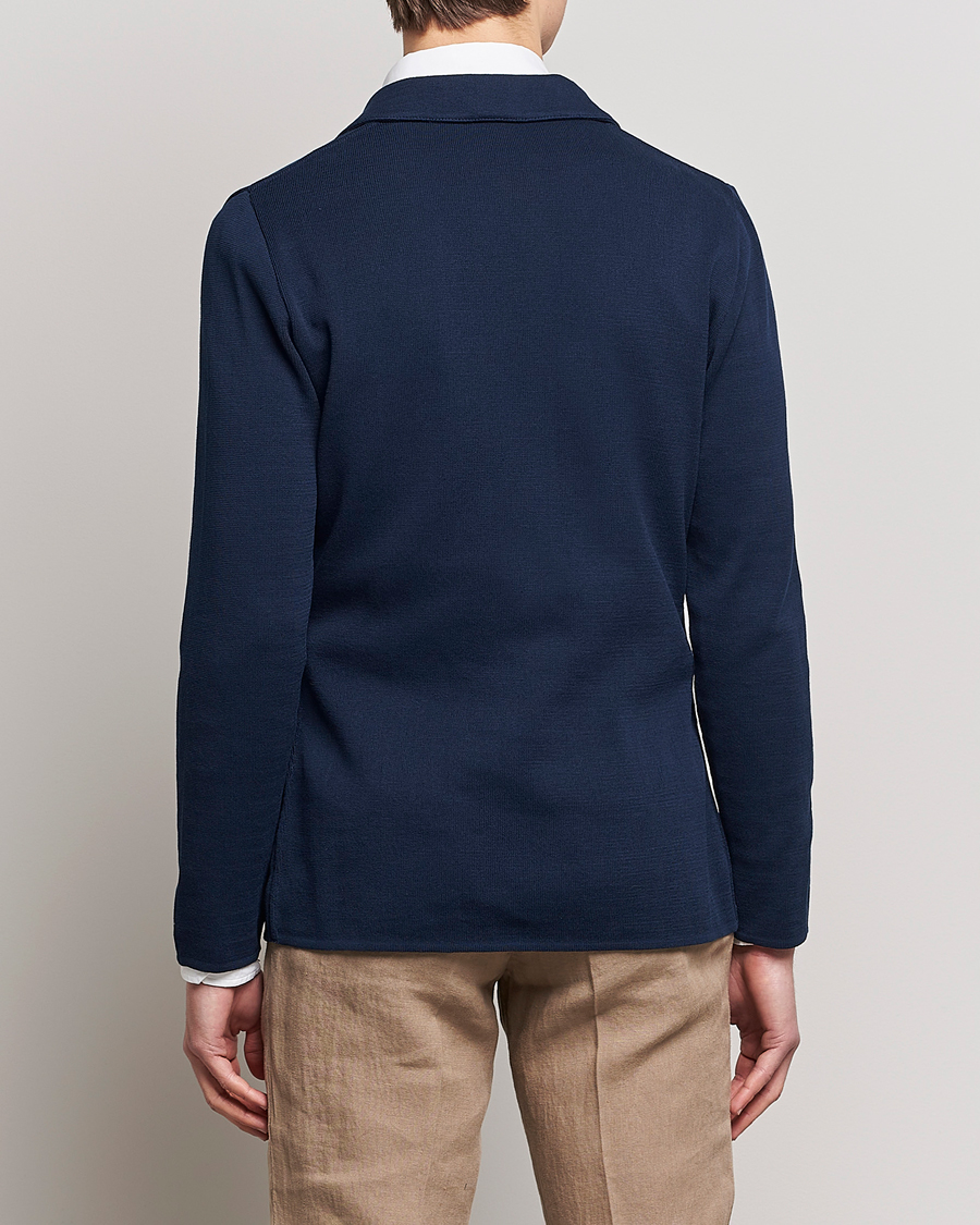 Herr | Kavajer | Lardini | Knitted Cotton Blazer Navy