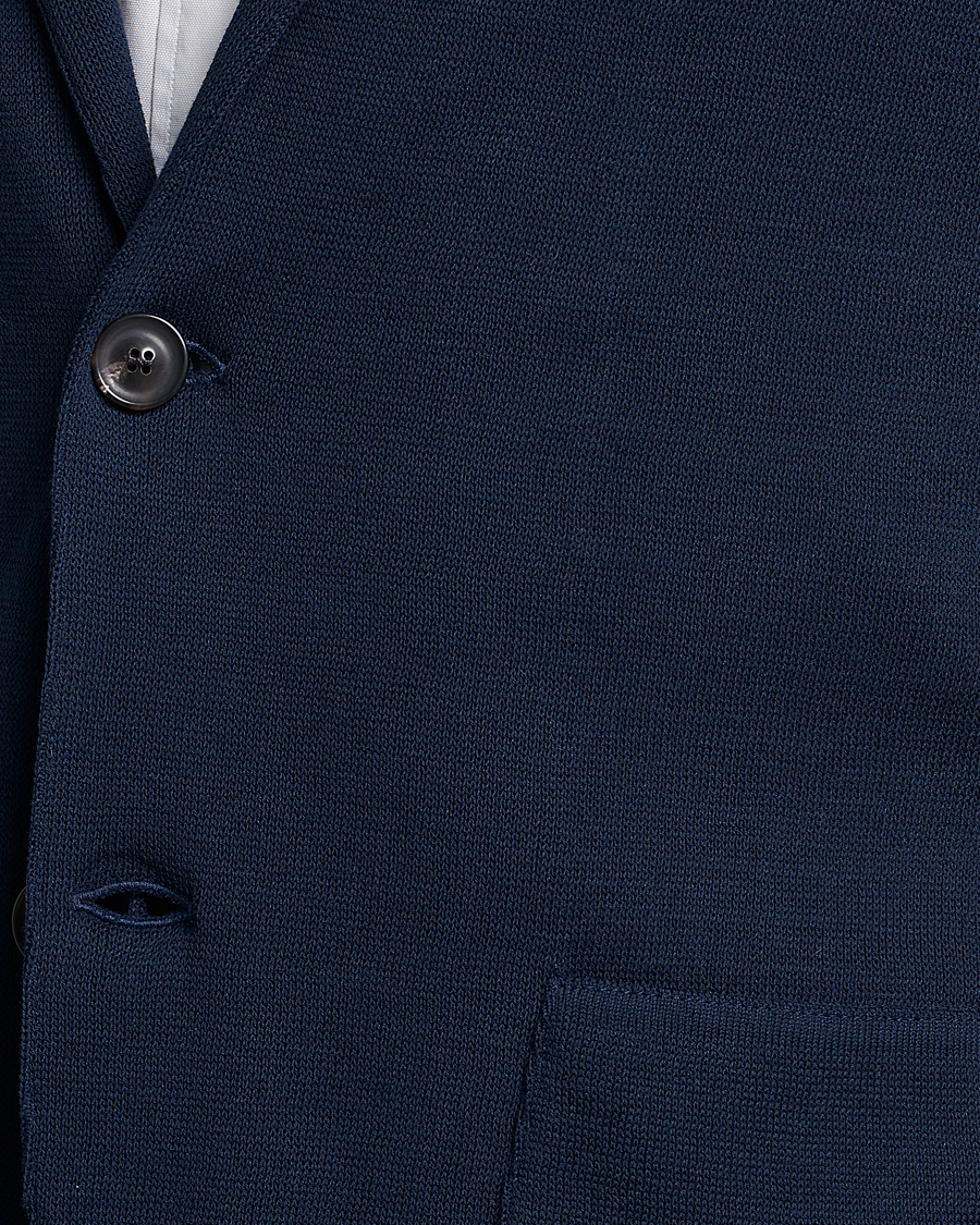 Herr | Kavajer | Lardini | Knitted Cotton Blazer Navy
