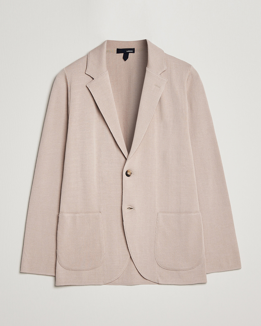 Herr | Kavajer | Lardini | Knitted Cotton Blazer Beige