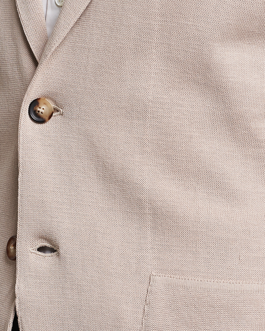 Herr | Kavajer | Lardini | Knitted Cotton Blazer Beige