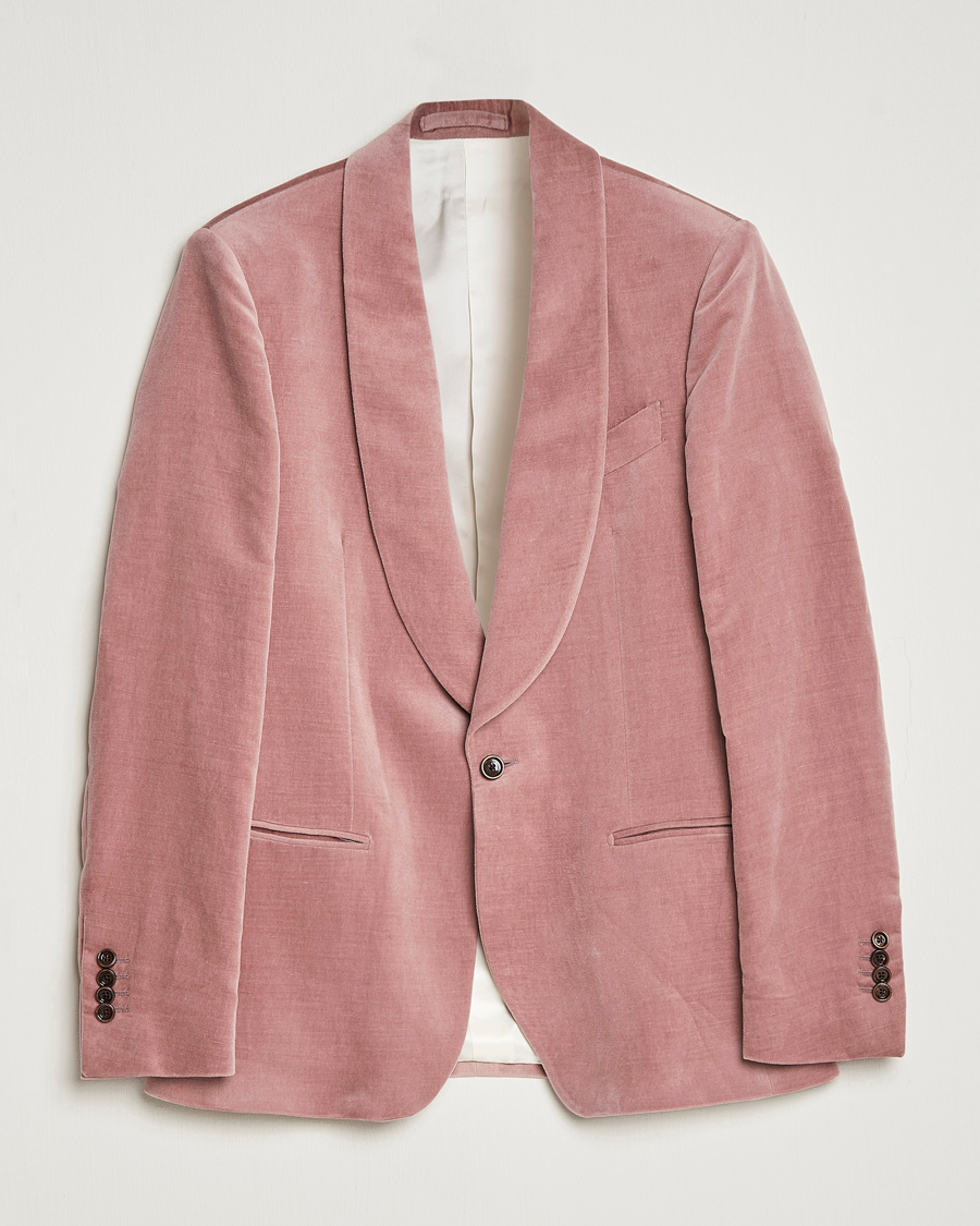 Herr | Kavajer | Lardini | Summer Velvet Dinner Jacket Soft Pink