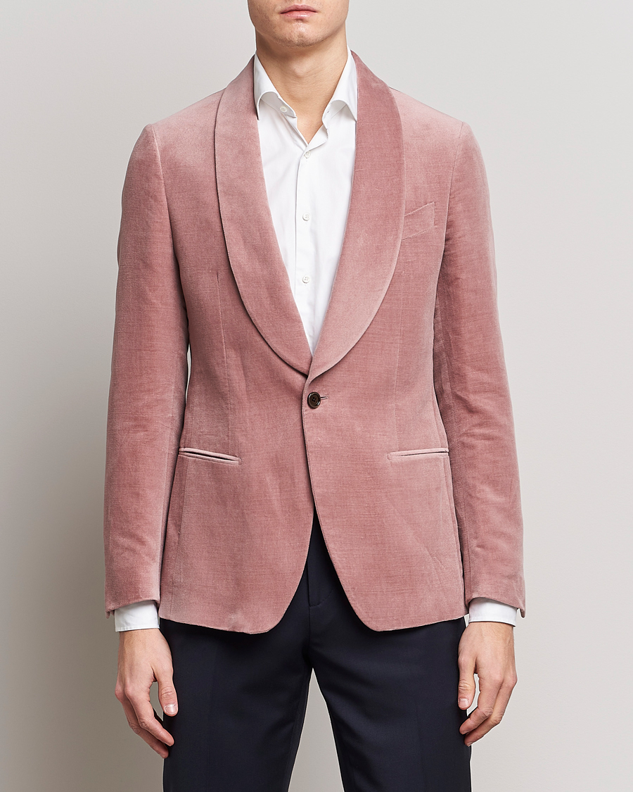 Herr | Kavajer | Lardini | Summer Velvet Dinner Jacket Soft Pink