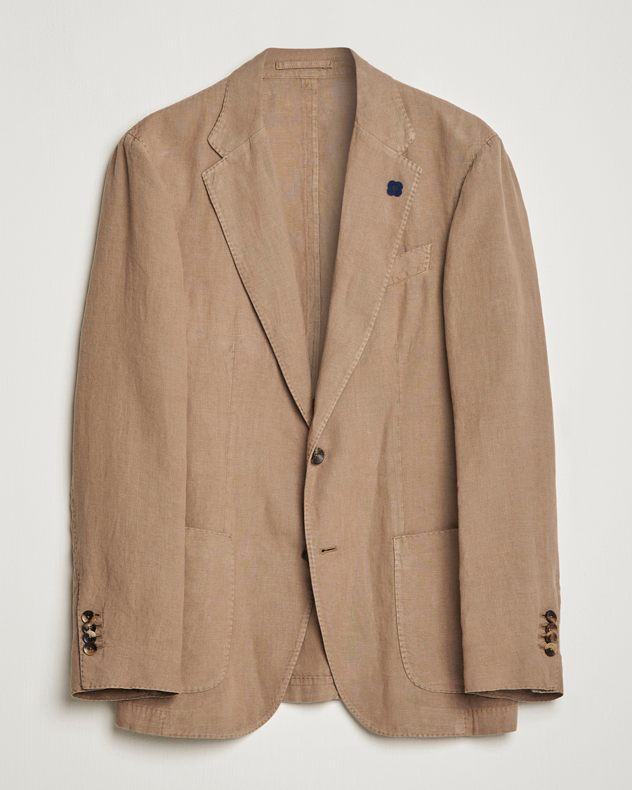 Herr | Kavajer | Lardini | Patch Pocket Linen Blazer Beige