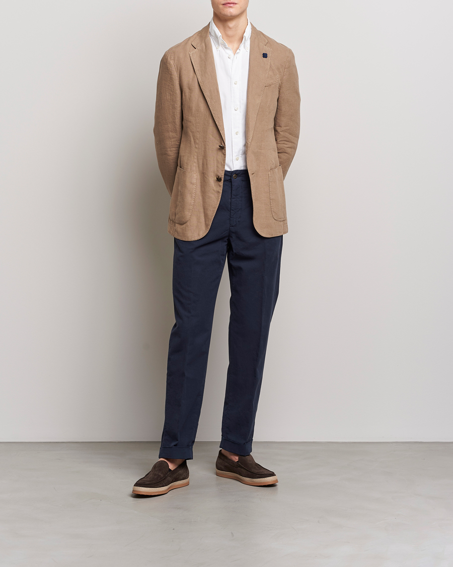 Herr | Kavajer | Lardini | Patch Pocket Linen Blazer Beige