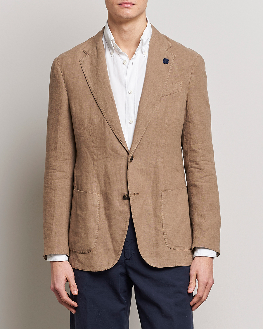 Herr | Kavajer | Lardini | Patch Pocket Linen Blazer Beige