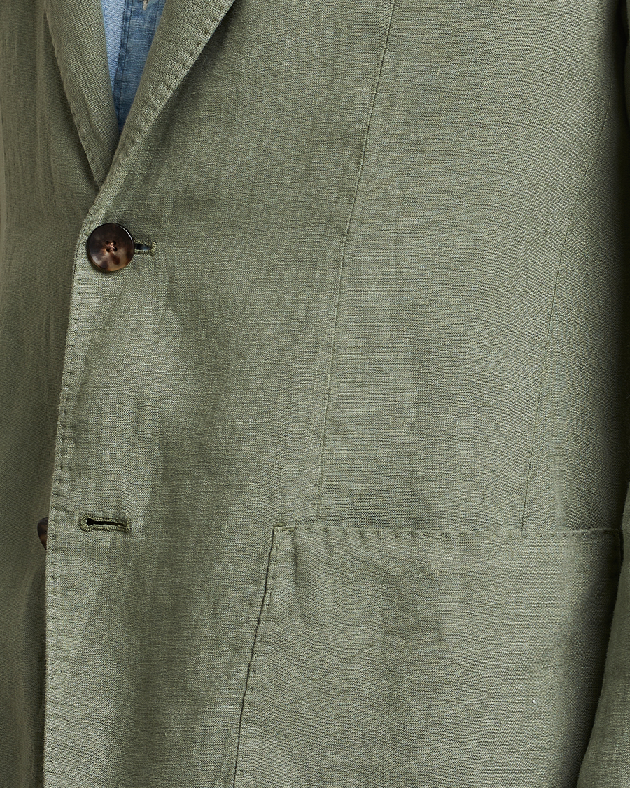 Herr | Kavajer | Lardini | Patch Pocket Linen Blazer Olive