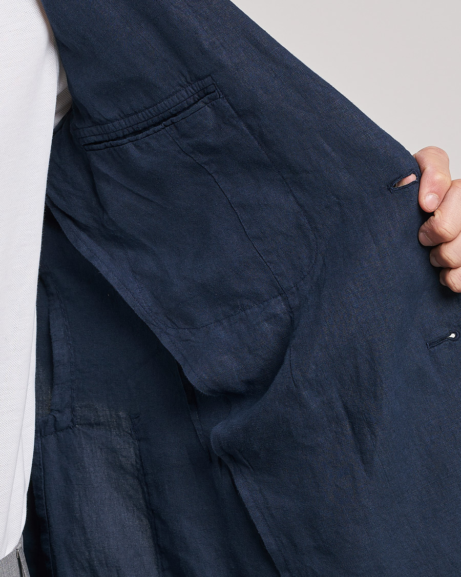 Herr | Kavajer | Lardini | Patch Pocket Linen Blazer Navy