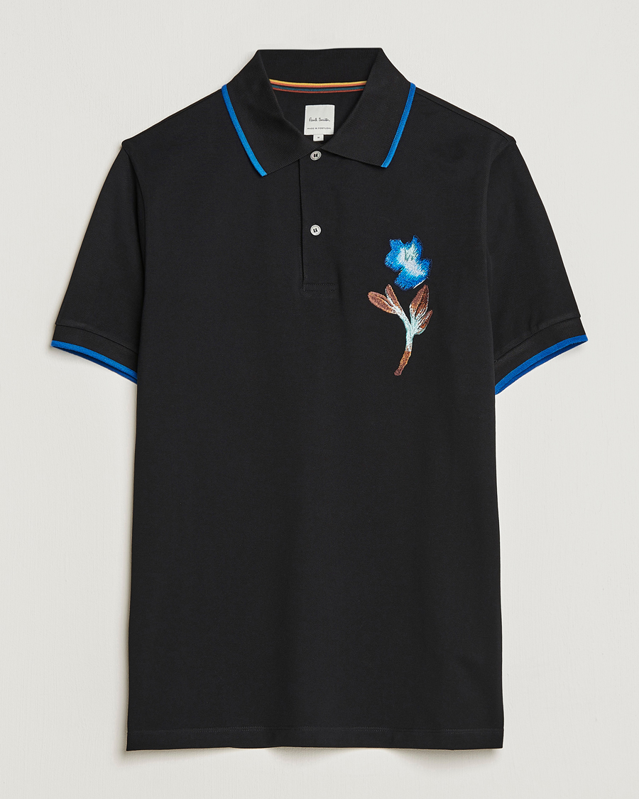 Herr | Pikéer | Paul Smith | Floral Polo Black