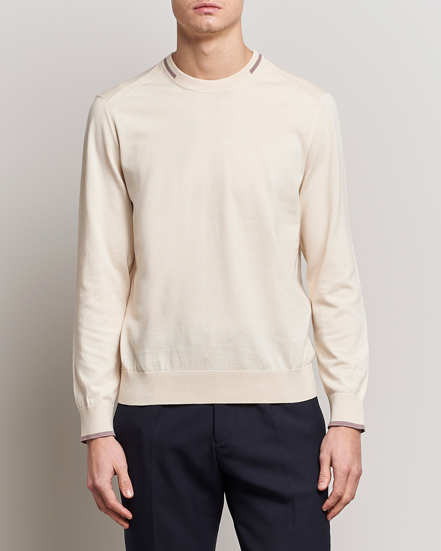 Herr | Tröjor | Paul Smith | Organic Cotton Knitted Sweater Off White