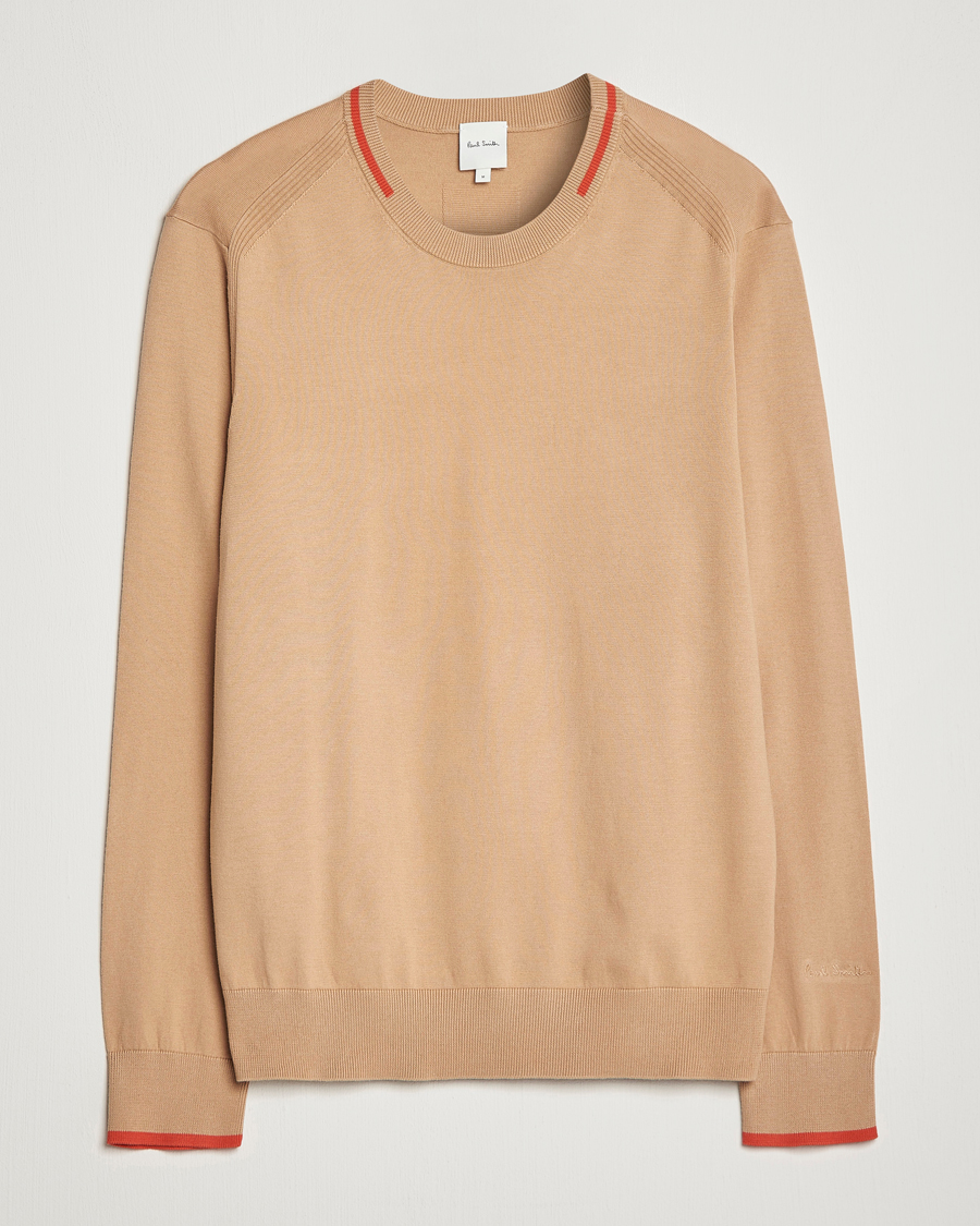 Herr | Tröjor | Paul Smith | Organic Cotton Knitted Sweater Light Beige
