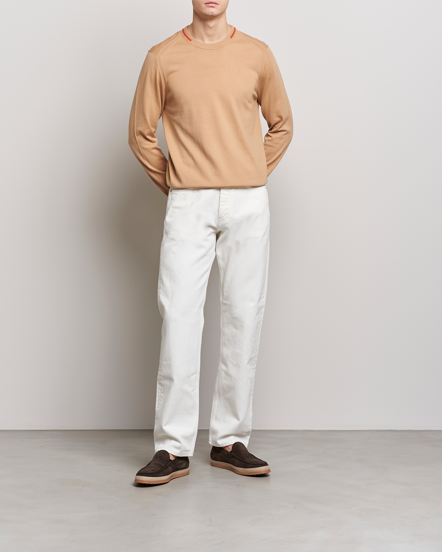 Herr | Tröjor | Paul Smith | Organic Cotton Knitted Sweater Light Beige