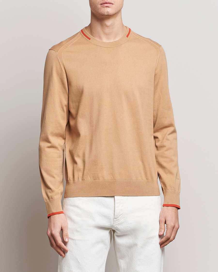 Herr | Tröjor | Paul Smith | Organic Cotton Knitted Sweater Light Beige