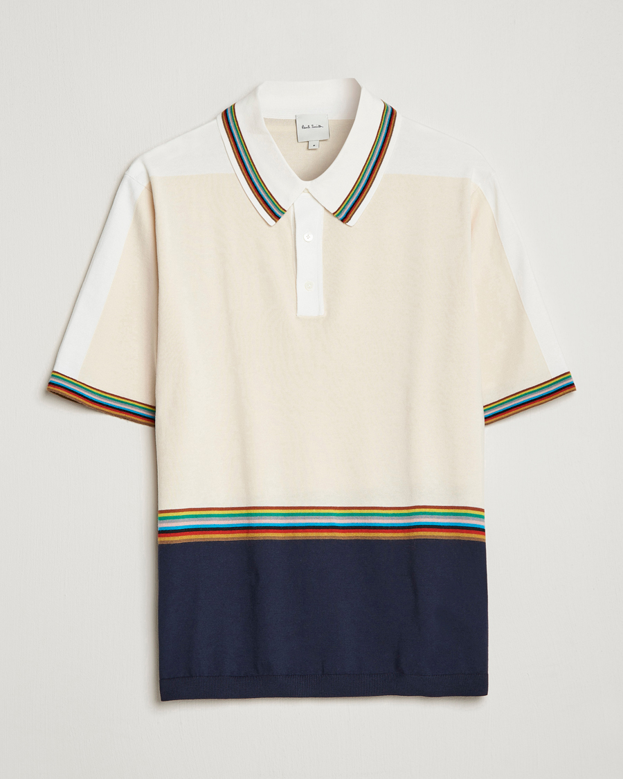 Herr | Tröjor | Paul Smith | Organic cotton Knitted Polo White