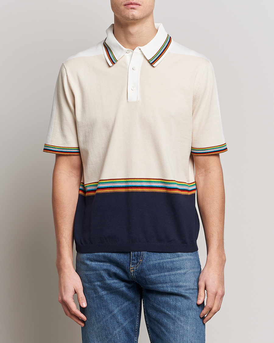 Herr | Tröjor | Paul Smith | Organic cotton Knitted Polo White