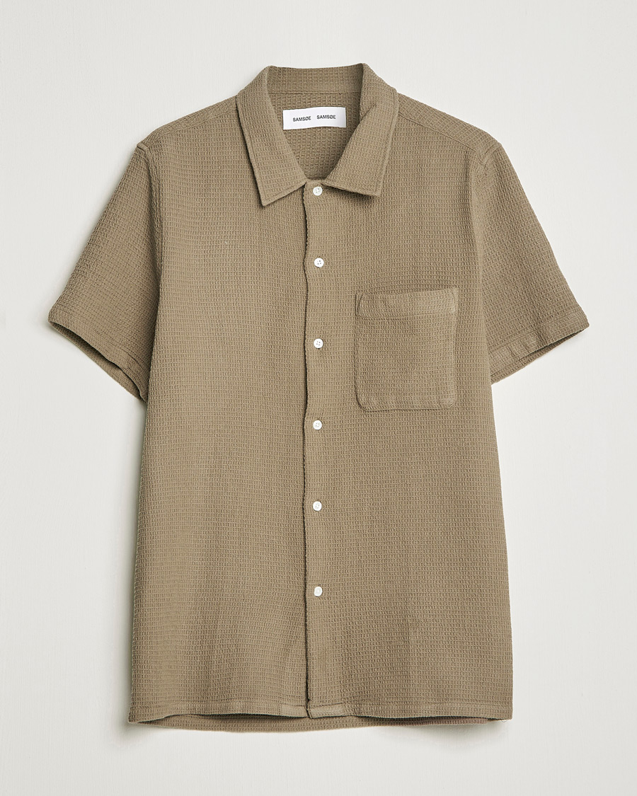 Herr | Skjortor | Samsøe Samsøe | Samsøe & Samsøe Avan Organic Cotton Short Sleeve Shirt Brindle
