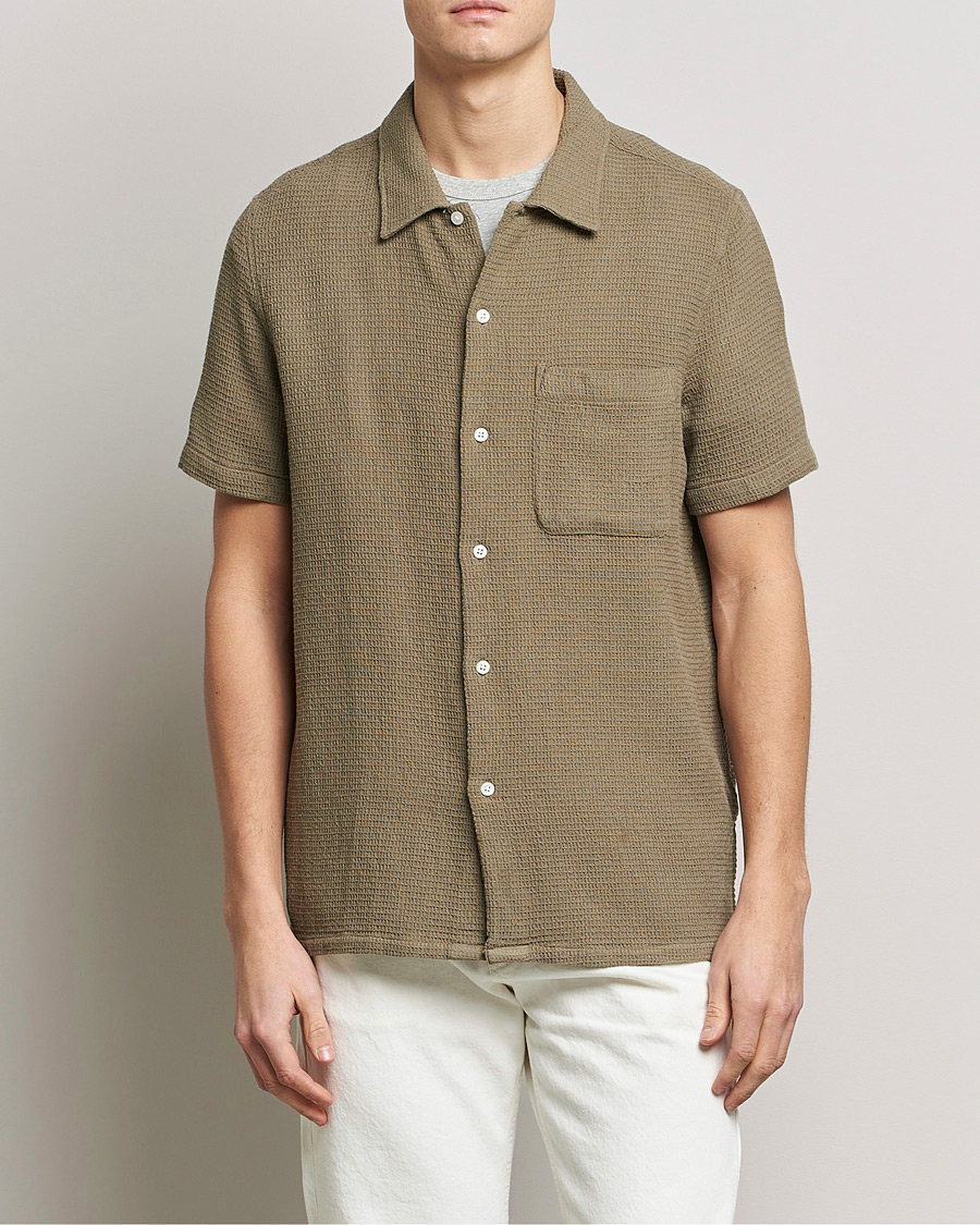 Herr | Skjortor | Samsøe Samsøe | Samsøe & Samsøe Avan Organic Cotton Short Sleeve Shirt Brindle